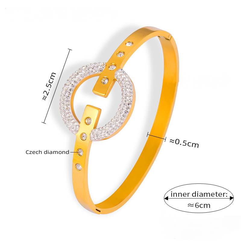 Star Ring Imitation Pearl Square Stainless Steel Bracelet