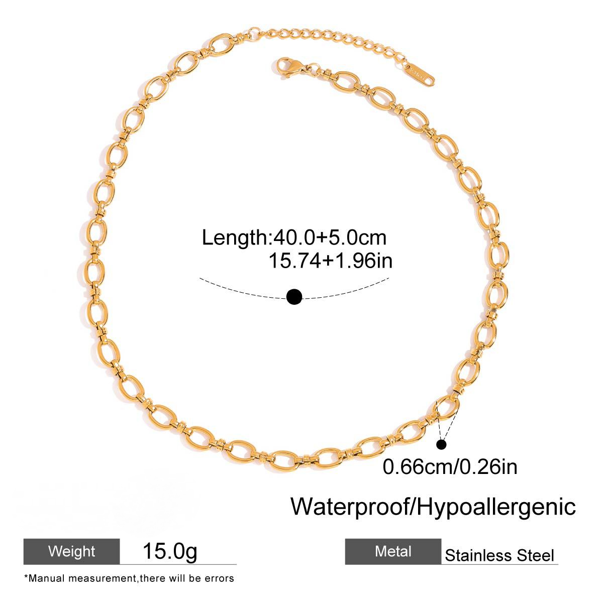 Stainless Steel 18K Gold PVD Plated Layered Chain Necklace