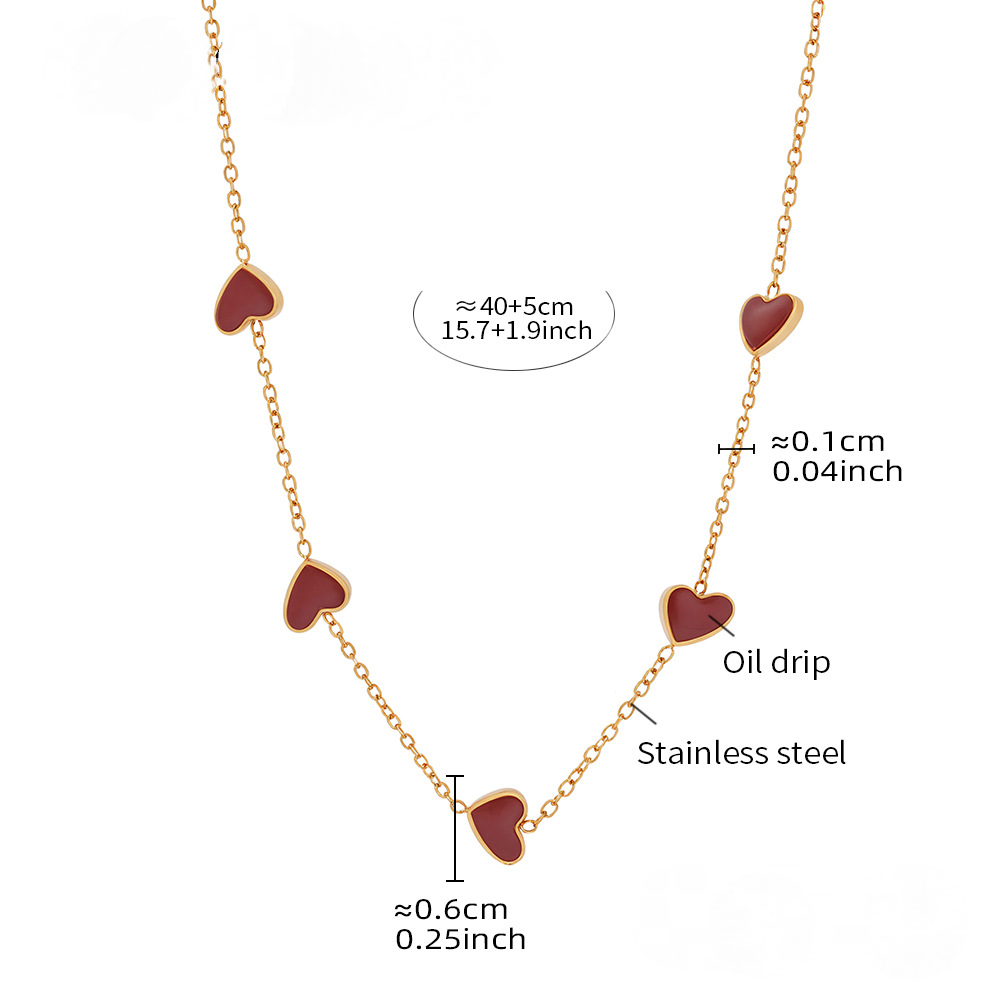 Stainless Steel Oil Drop Heart Necklace