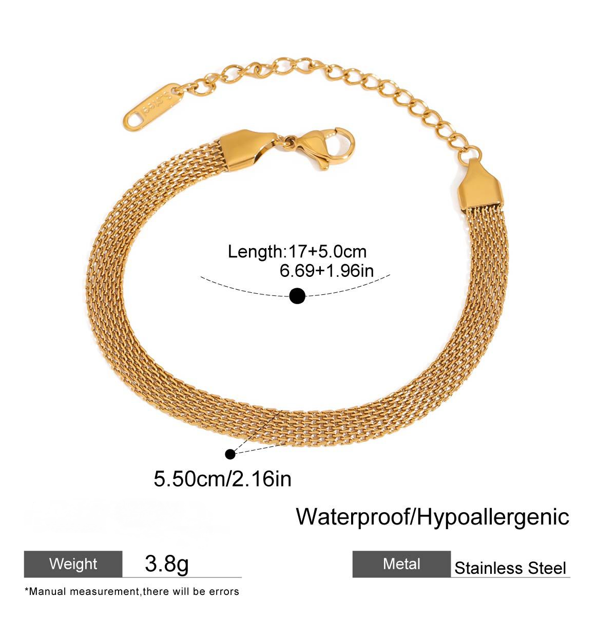 Stainless Steel Wide Link Chain Necklace Bracelet Set