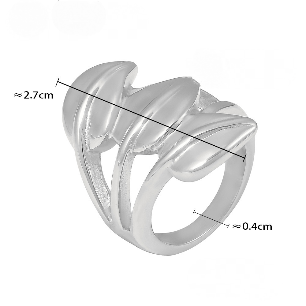 Stainless Steel Leaf Shape Stitching Ring