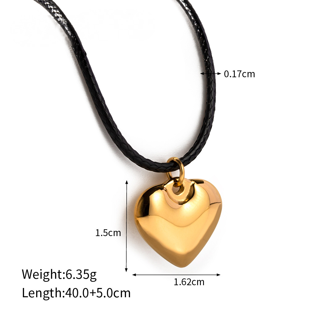 Stainless Steel Heart Pendant Necklace Combination