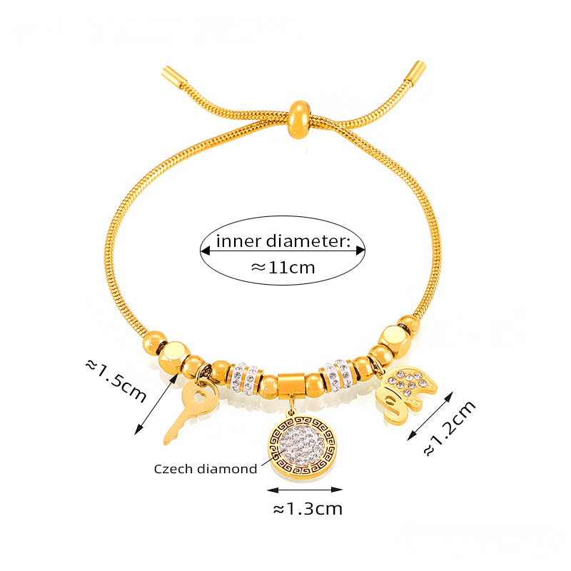 Stainless Steel Multi-element Pendant Pull-buckle Bracelet