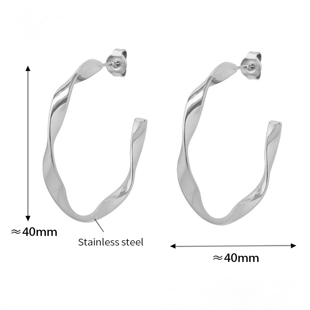 Twist Hoop 18K Gold PVD Stainless SteelEarrings