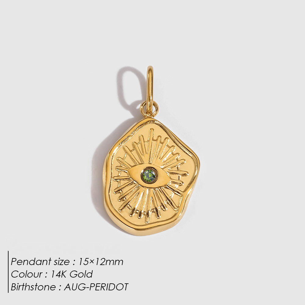 Stainless Steel "Devil's Eye" Irregular Round Pendant