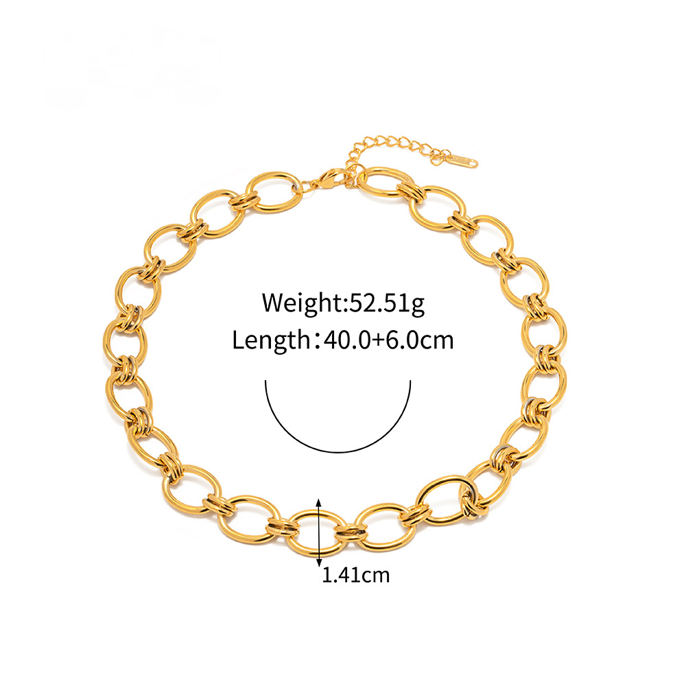Stainless Steel Thick Chain Necklace Bracelet Set