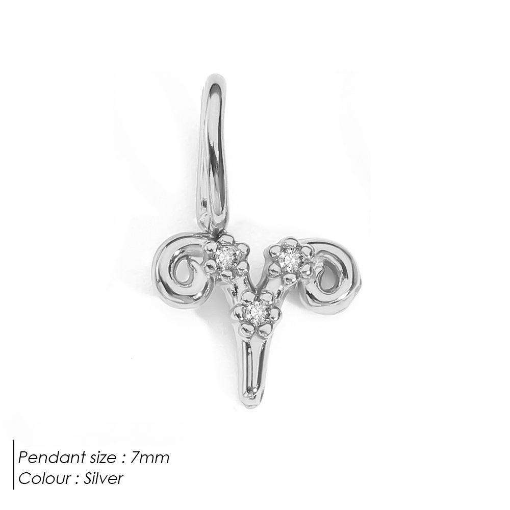 Stainless Steel Diamond-encrusted Constellation Necklace Pendant