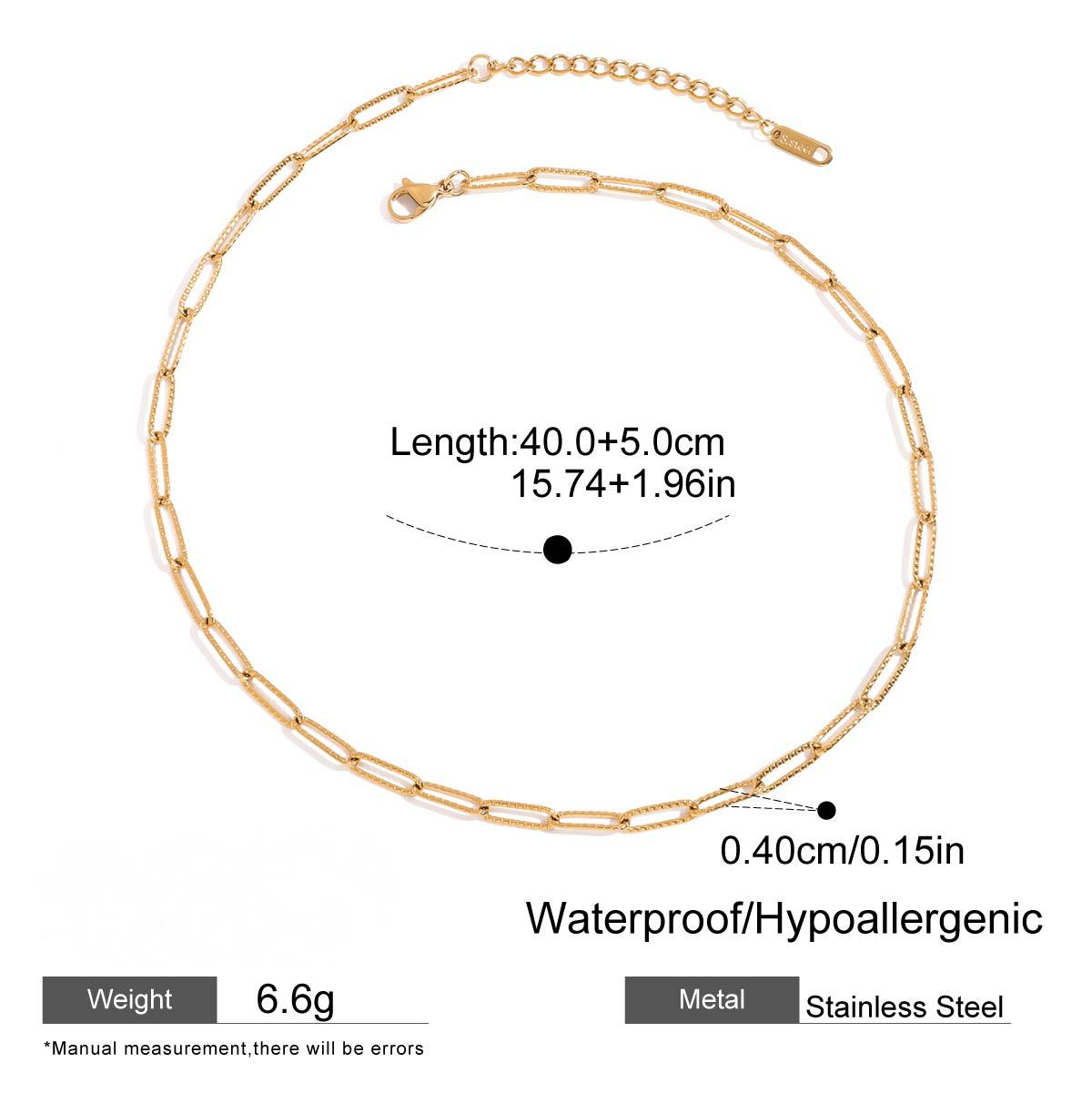 Stainless Steel Paperclip Chain Necklace