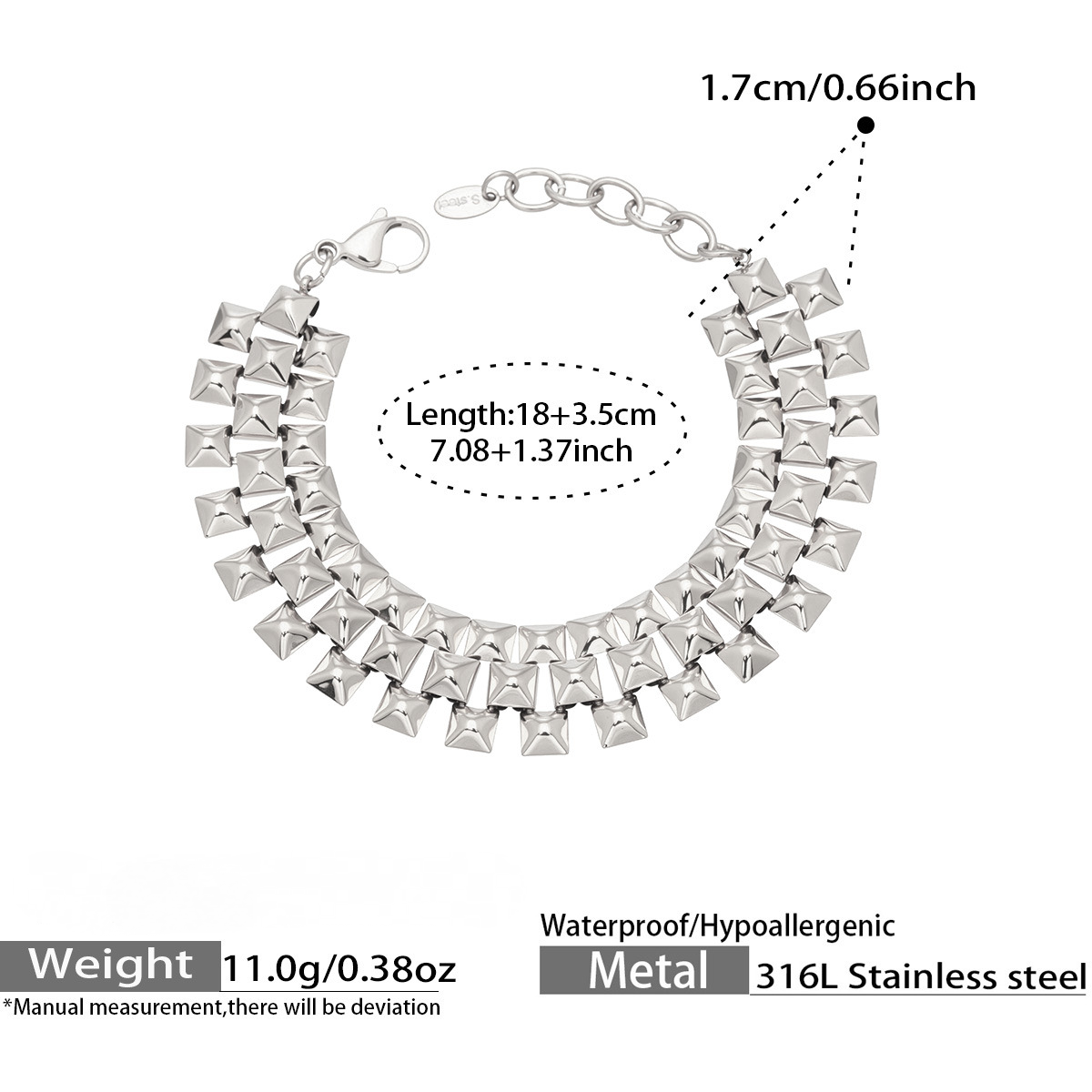 Stainless Steel Thick Chain Necklace Bracelet Jewelry Set