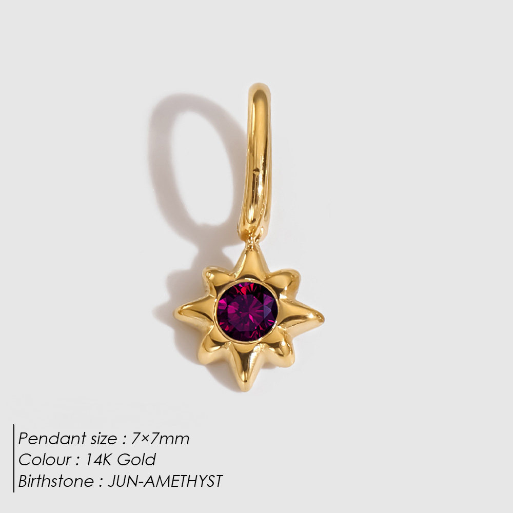Stainless Steel Cubic Zirconia Star Pendant