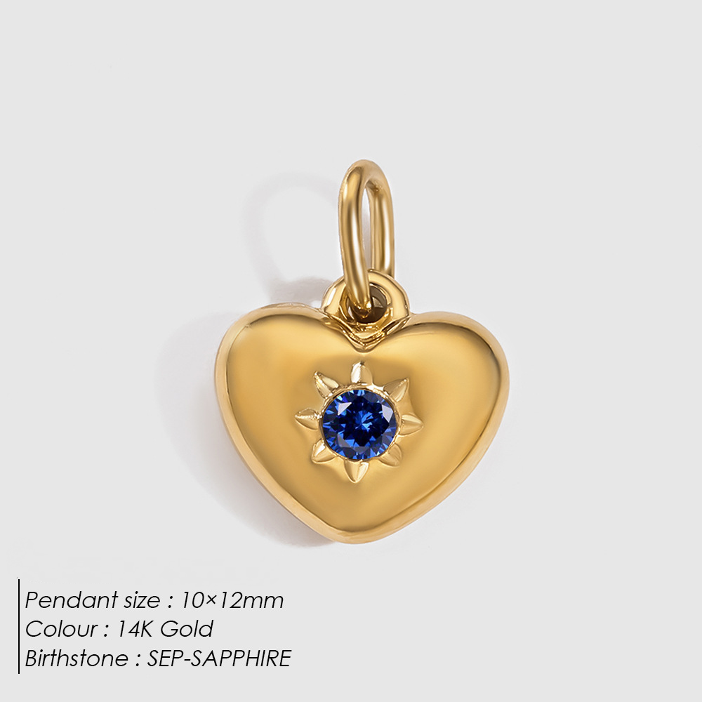 Stainless Steel Rhinestone Heart Pendant