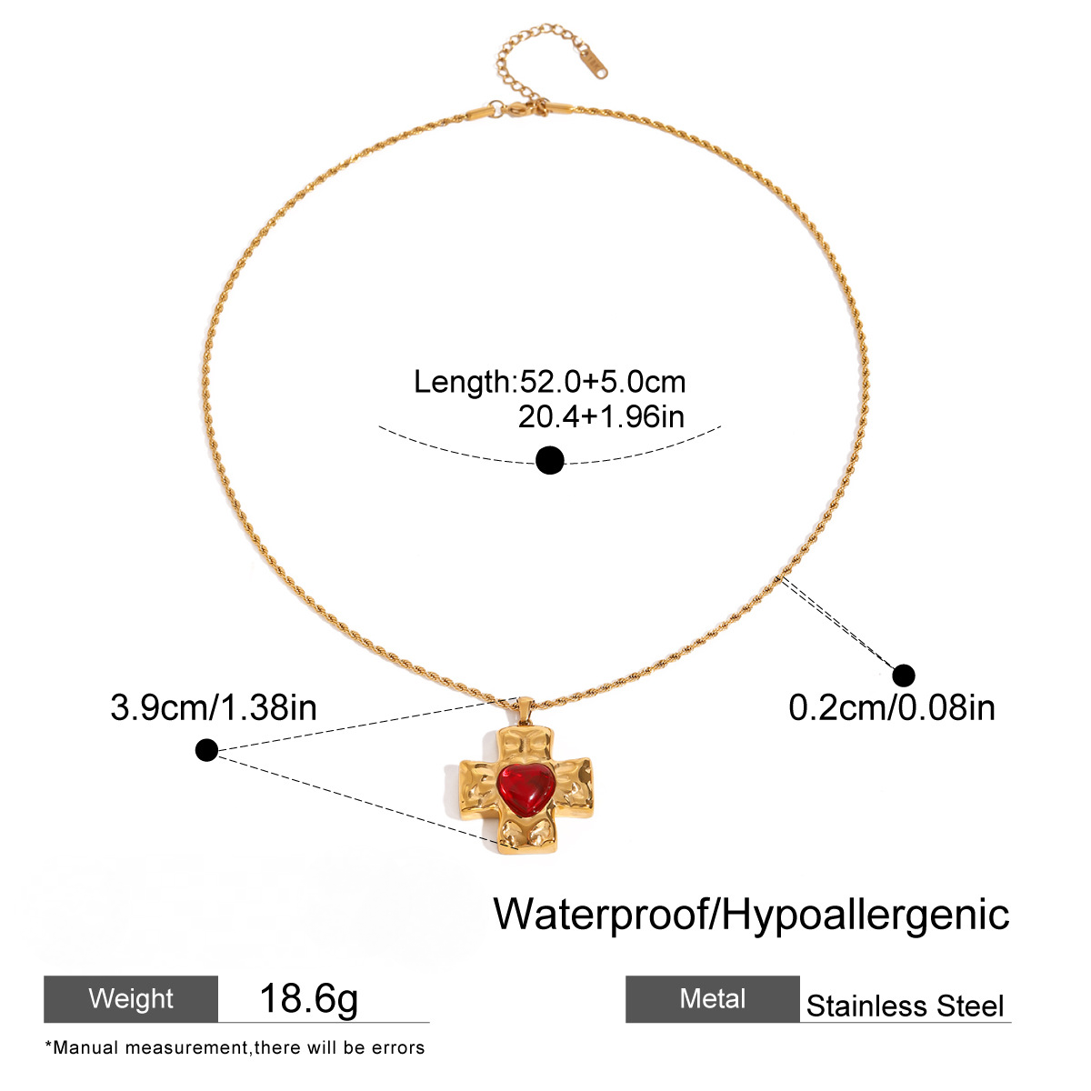Stainless Steel Cubic Zirconia Cross Pendant Necklace Collection