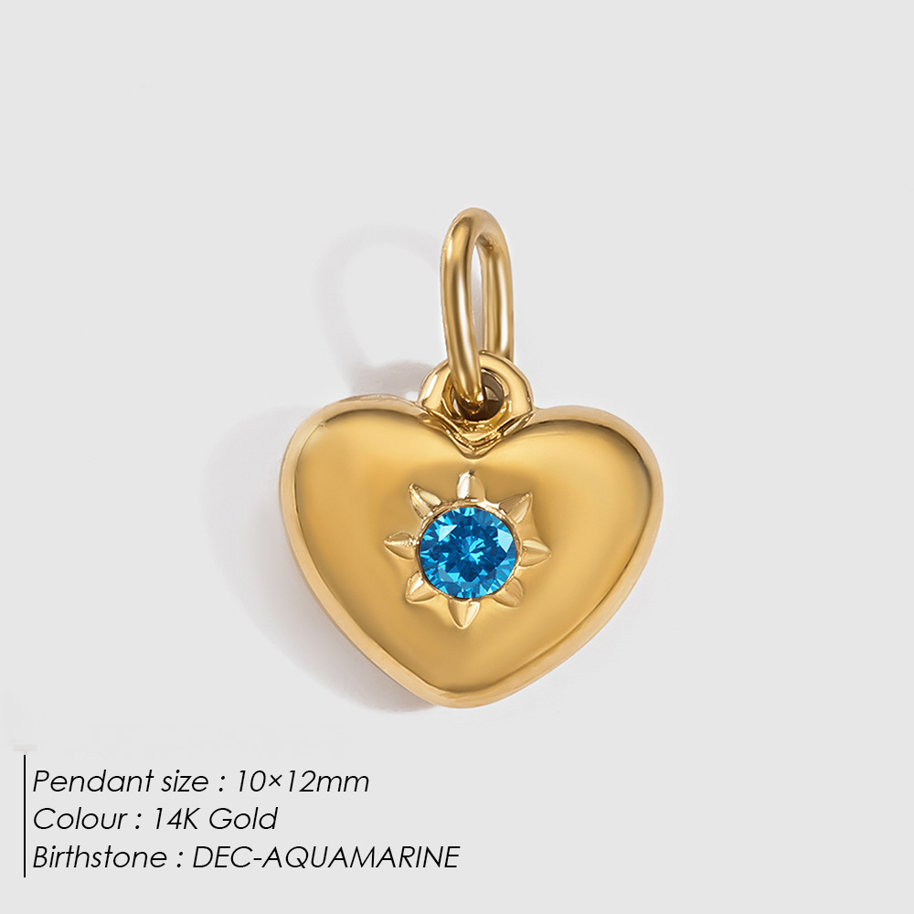 Stainless Steel Rhinestone Heart Pendant