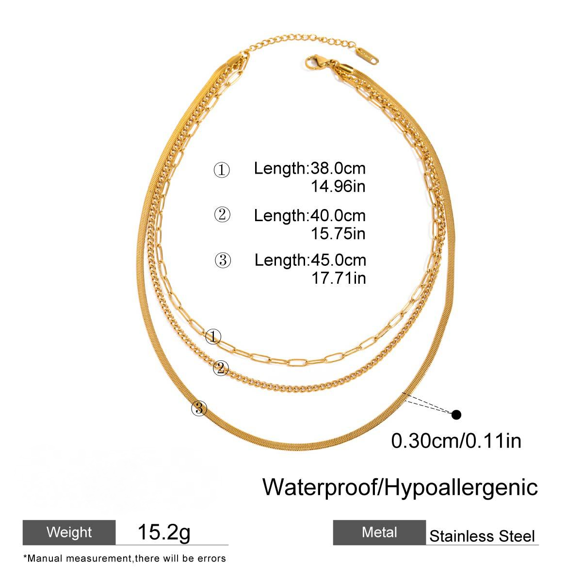 Stainless Steel Three-layer Stacked Clavicle Necklace
