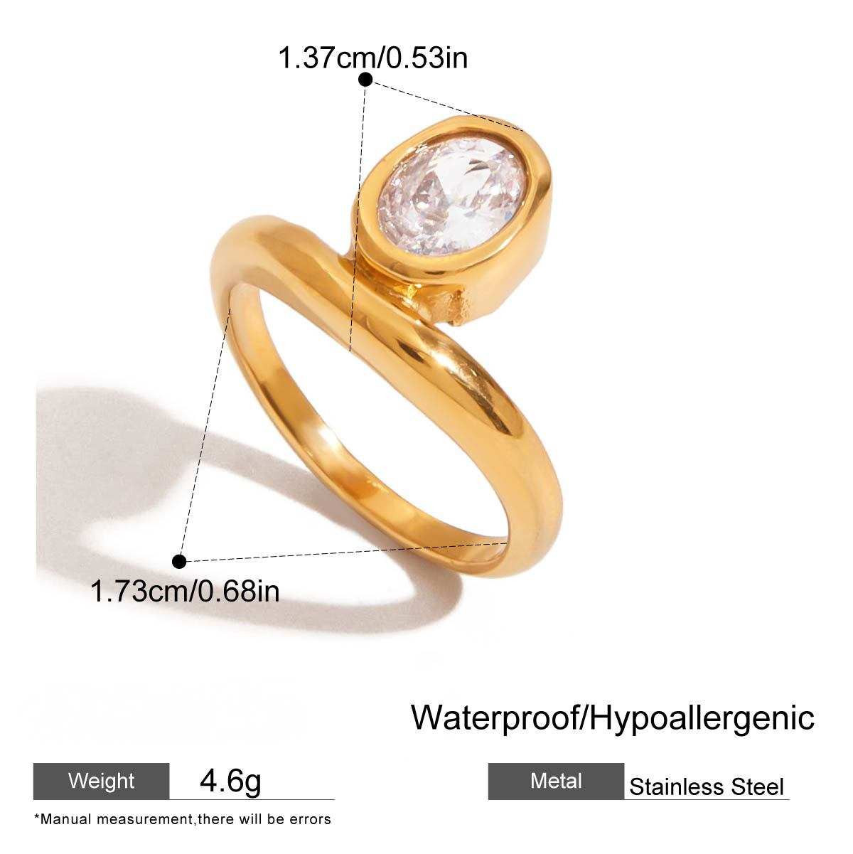 Stainless Steel Design Cubic Zirconia Ring Combination
