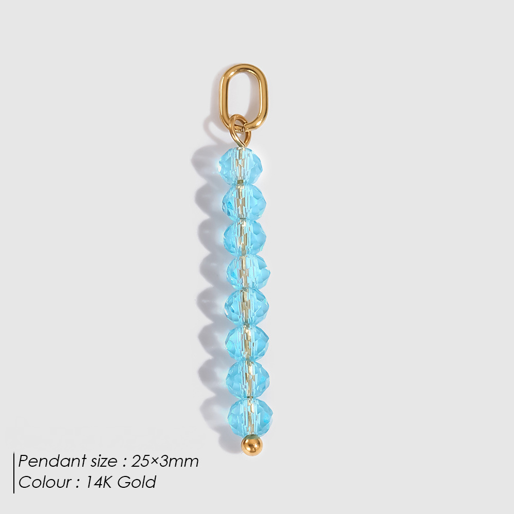 Stainless Steel Rainbow Bead Pendant