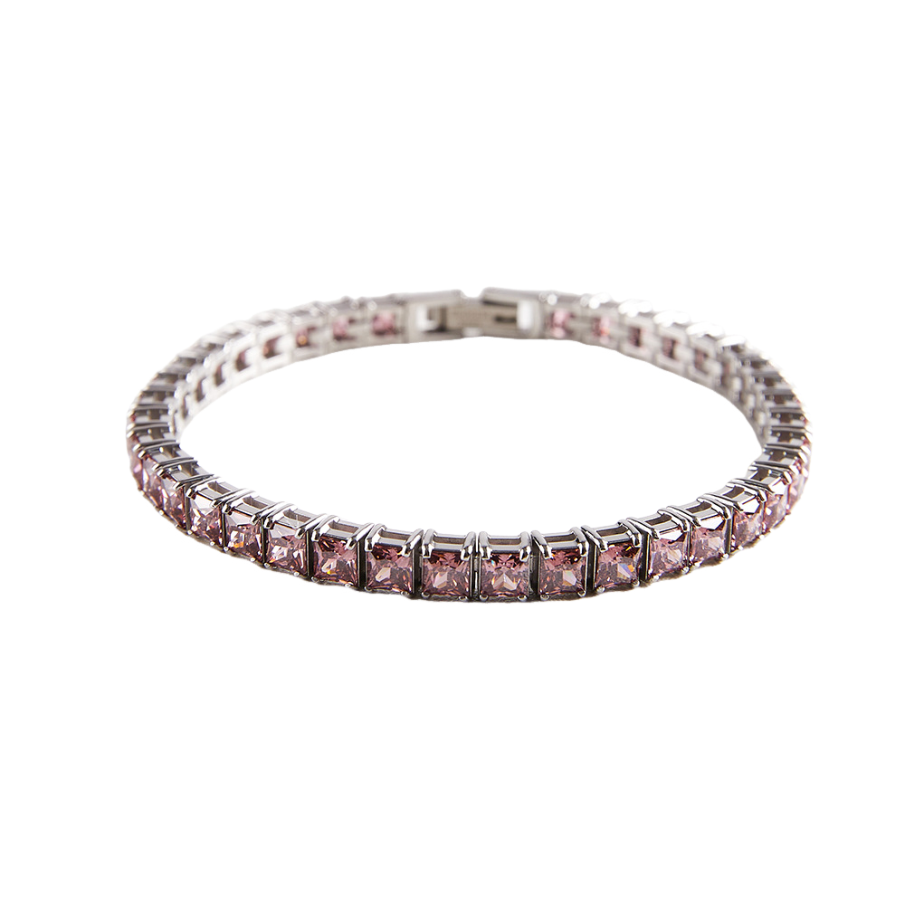4x4MM Single Row Multi Colored Cubic Zirconia Tennis Bracelet