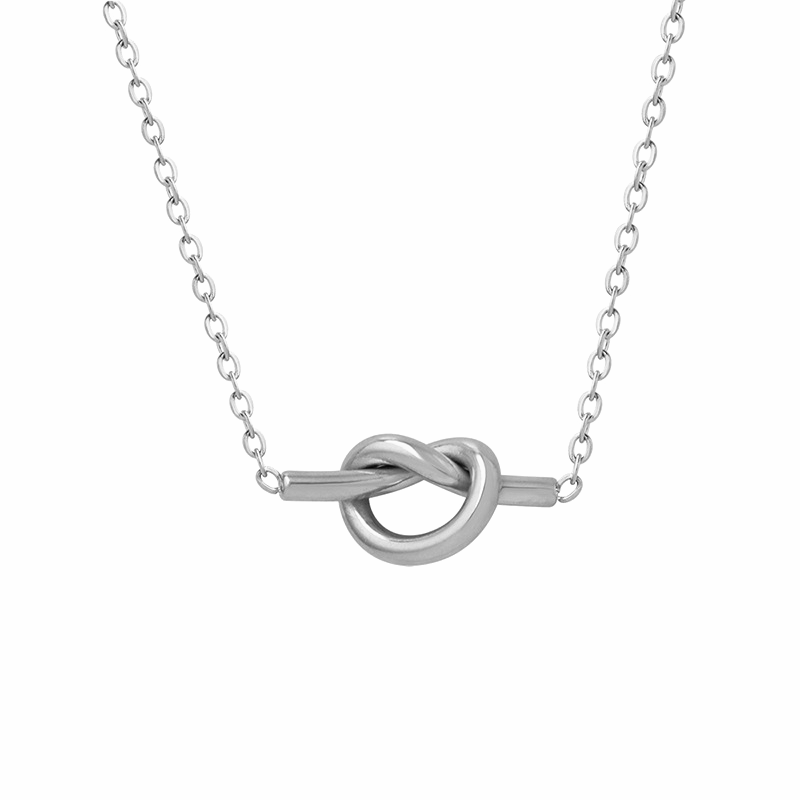 Stainless Steel 18K Gold PVD Heart Knot Necklace