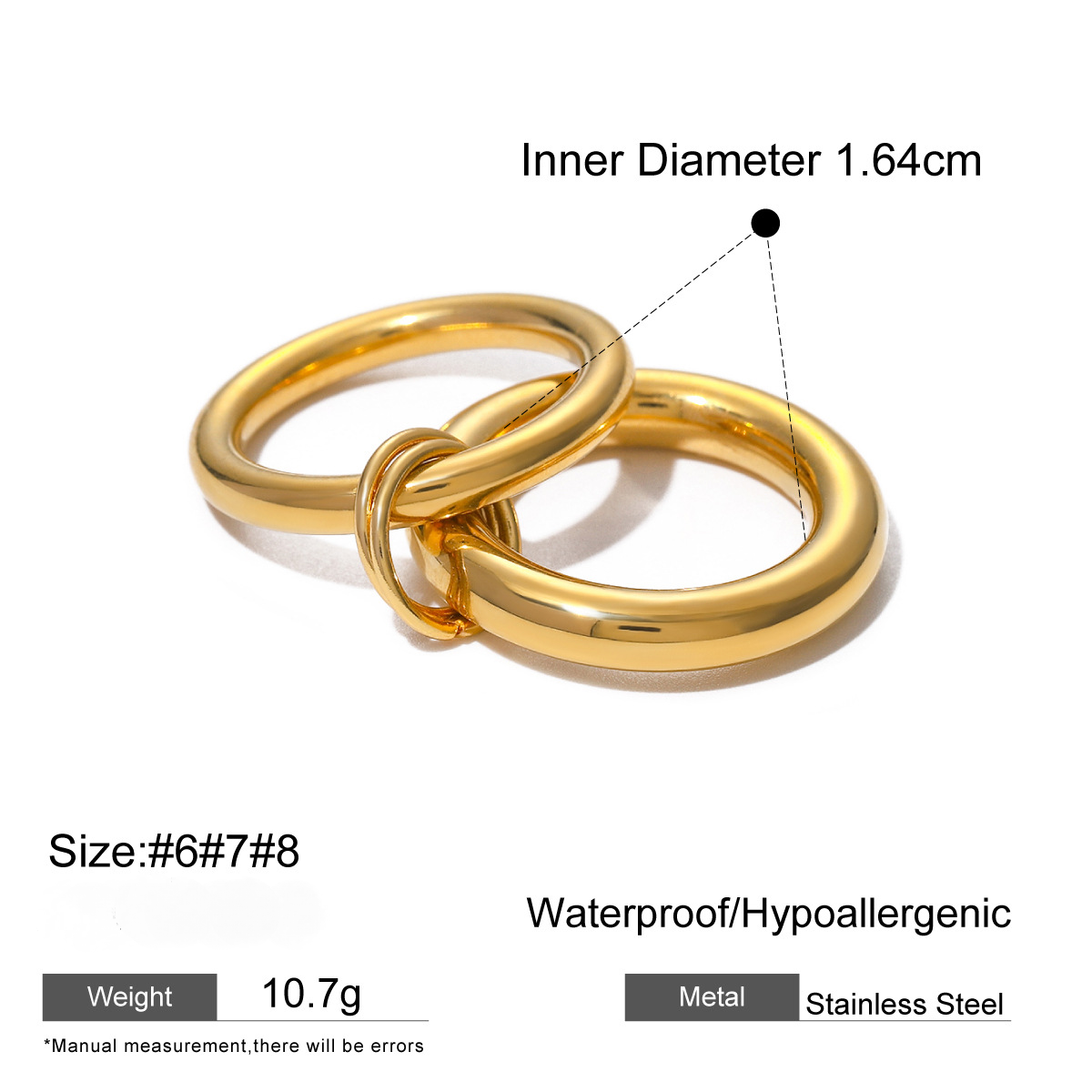 Stainless Steel Stacking Pearl Rings