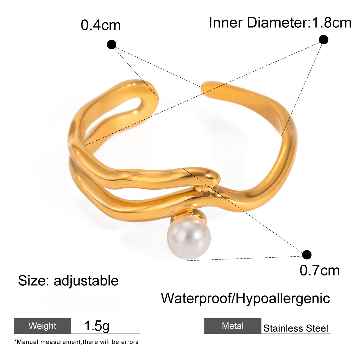 Stainless Steel Heart-shaped Cherry Band Ring