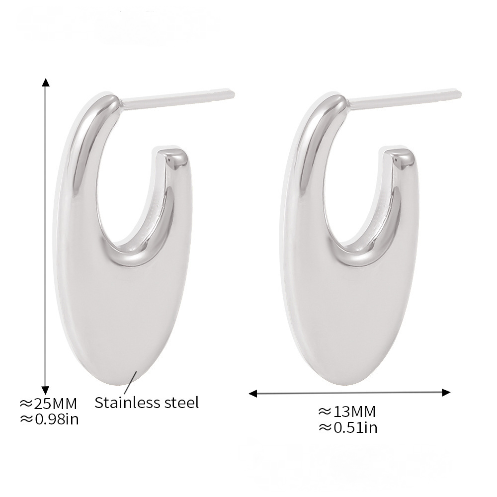 18K Gold PVD Stainless Steel Polished Women's Hoop Earrings