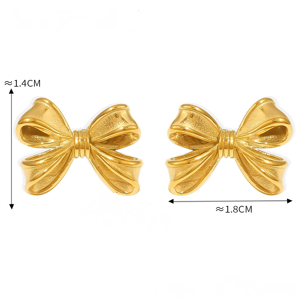 Bow Stackable Imitation Pearl Necklace Earrings Jewelry Suit