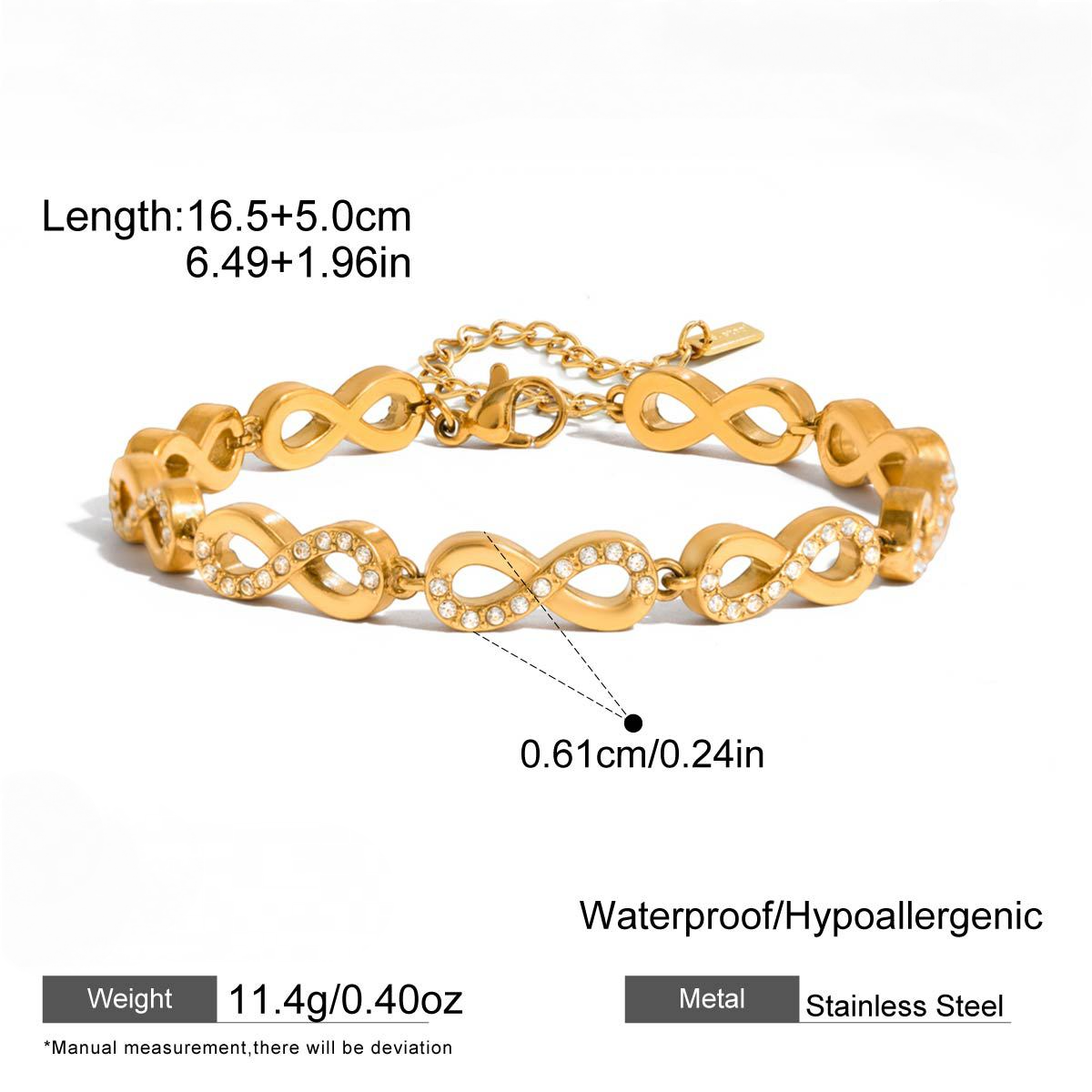 Stainless Steel Flashing Cubic Zirconia Bracelet