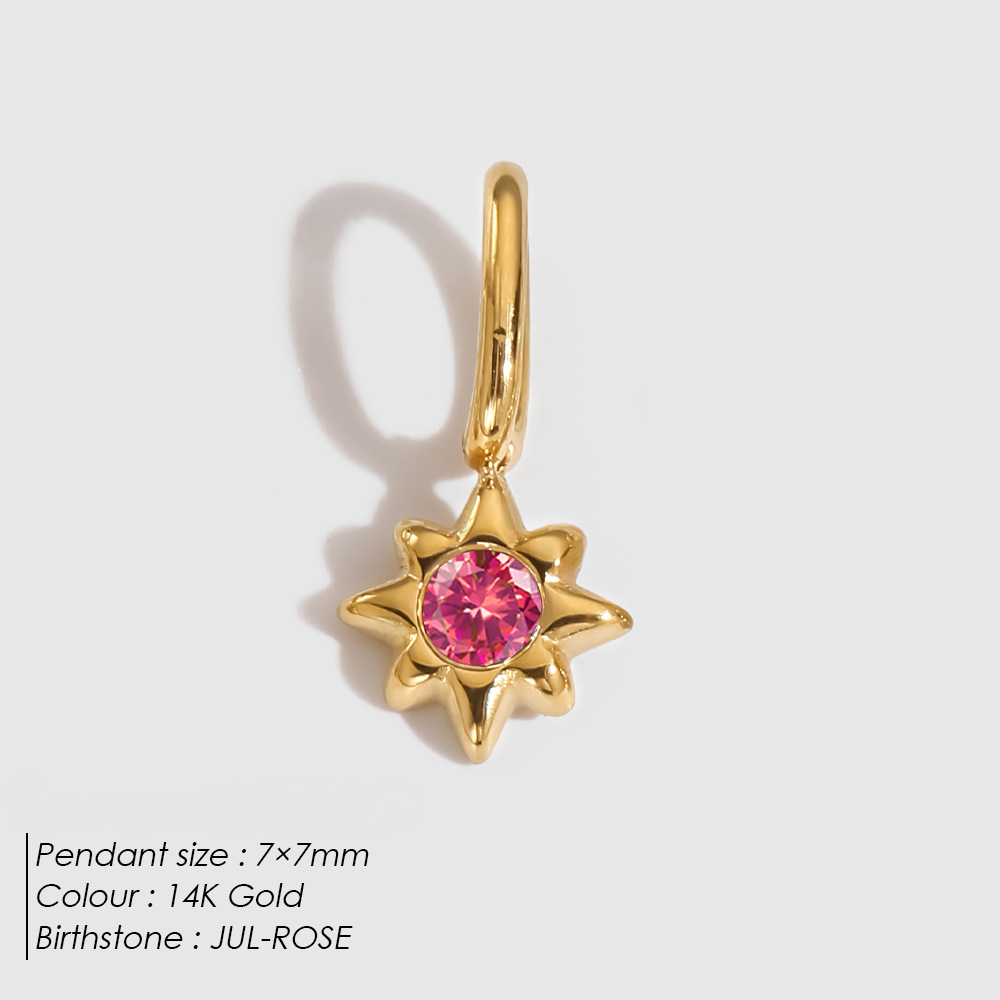 Stainless Steel Cubic Zirconia Star Pendant