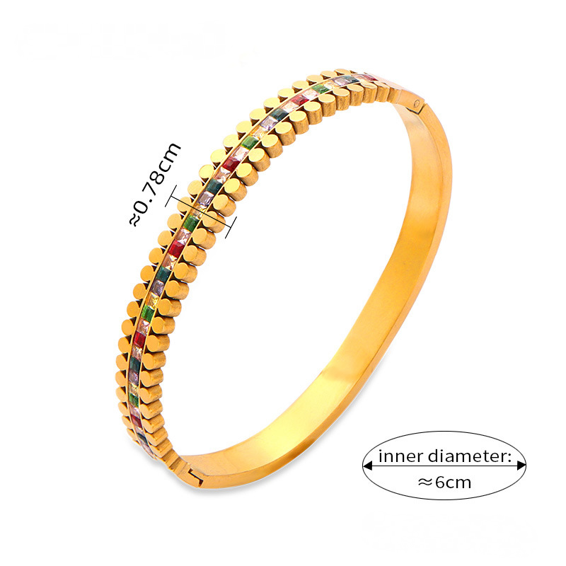 British Style Retro 18K Gold PVD Stainless Steel Bracelet