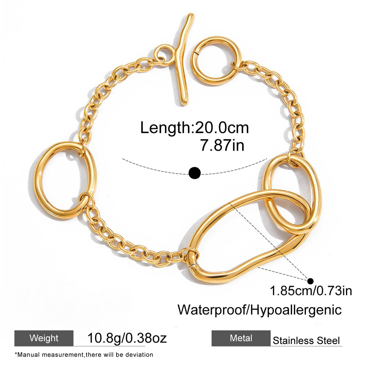 Stainless Steel Animal Bead Chain Bracelet