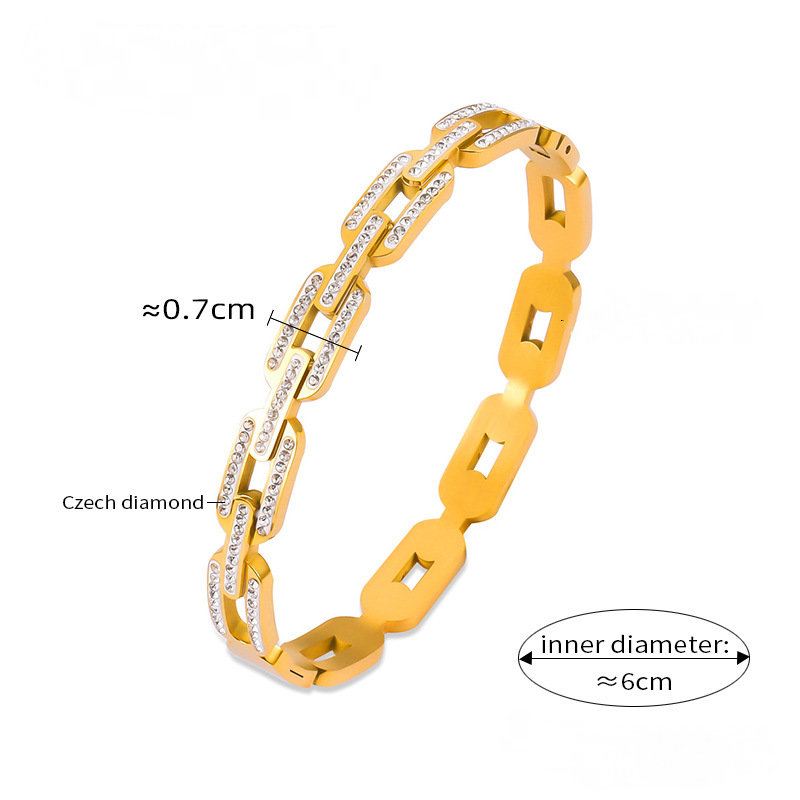 Chain Shaped Stainless Steel Bangle Bracelet