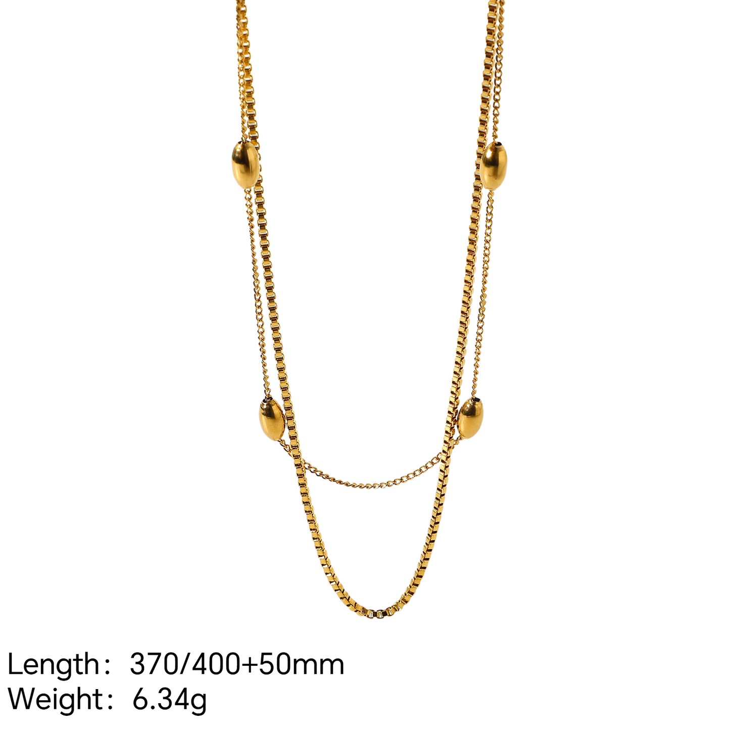 Stainless Steel 18K Gold PVD Layered Necklace