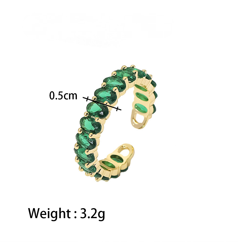 Stainless Steel Green Cubic Zirconia Ring Combination