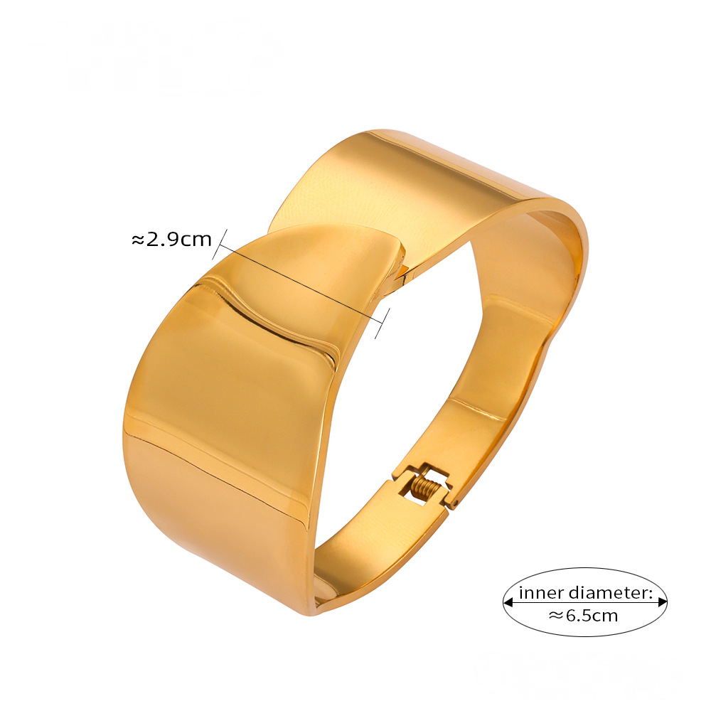 Simple Polished Water Drop Stitching Stainless Steel Bracelet