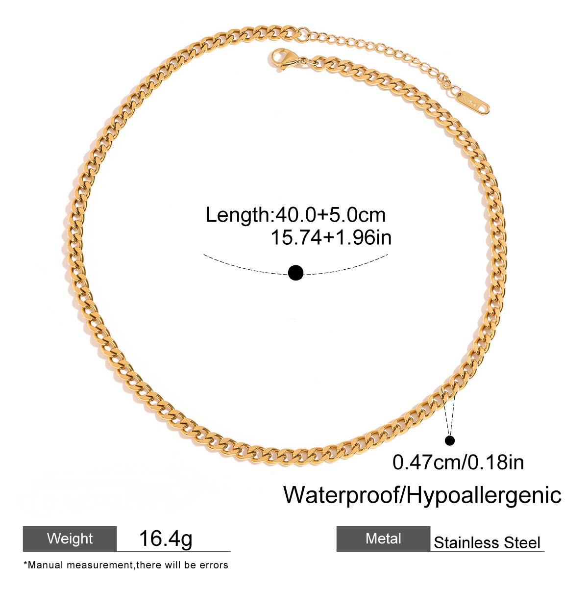 Stainless Steel Stacking Metal Chain Necklace