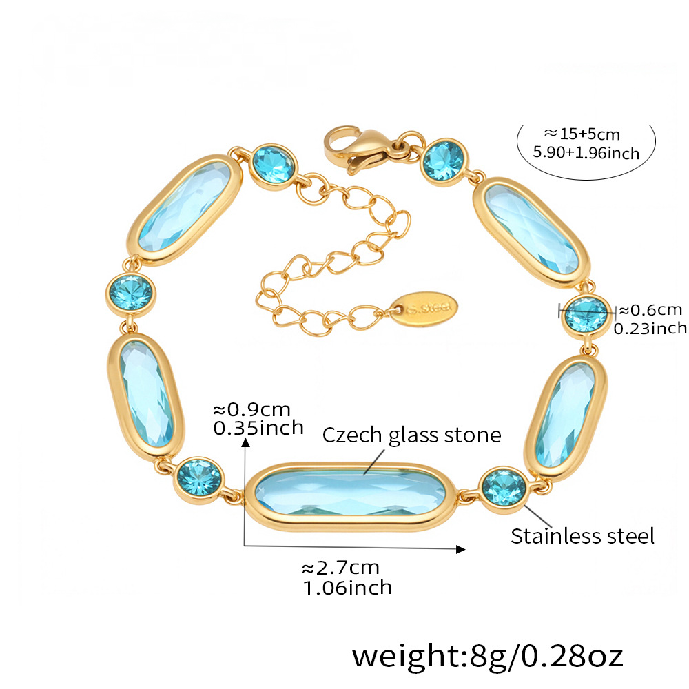 Light Luxury Cut Czech Glass Splicing Bracelet