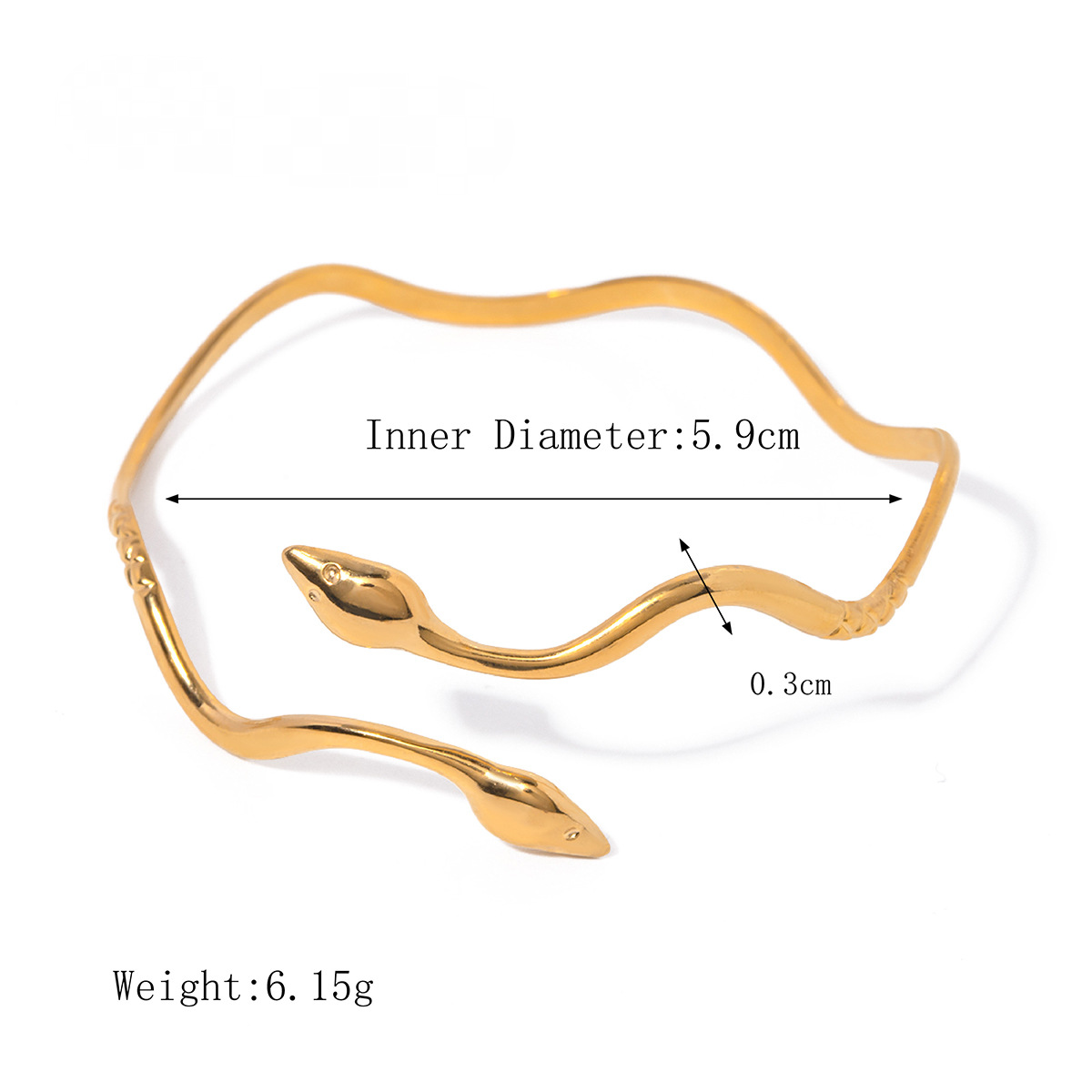 18K Gold PVD Stainless Steel Smooth Geometric Cuff Bracelet