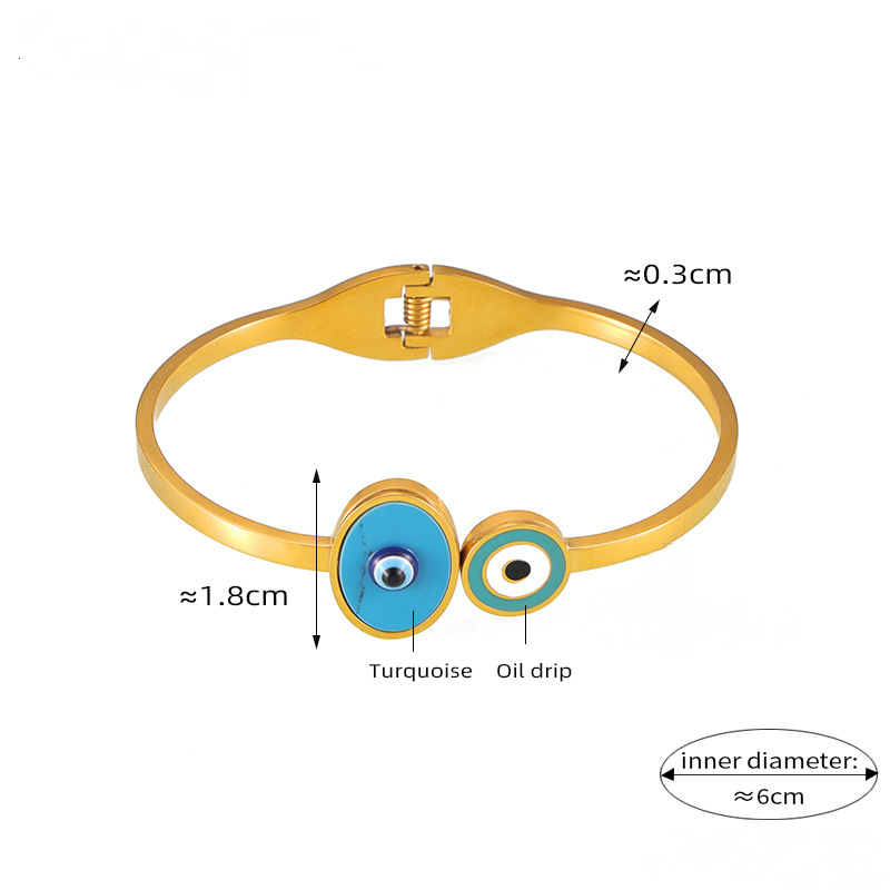 Stainless Steel Cartoon Eye Shape Oil Drop Bracelet