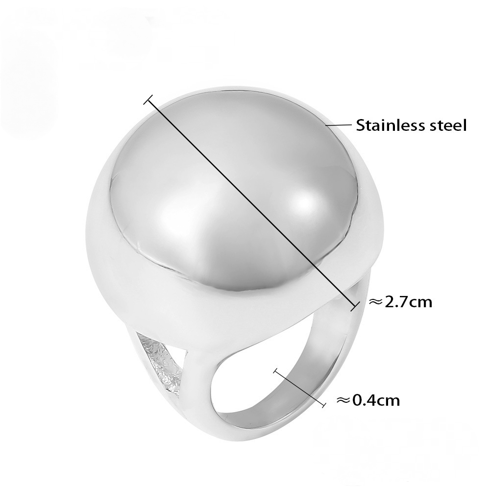 Stainless Steel Exaggerated Ball Ring
