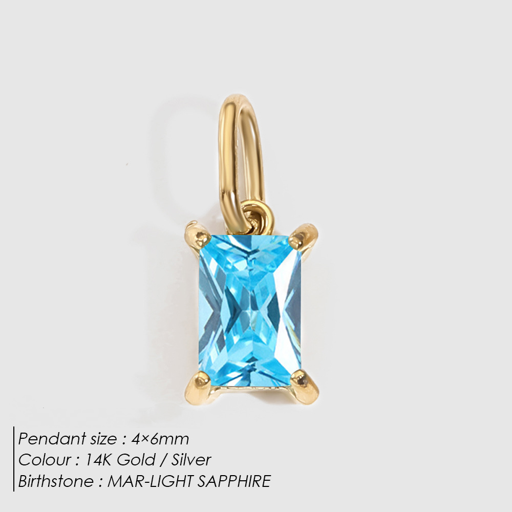 Stainless Steel Geometric Square Cubic Zirconia Necklace Pendant