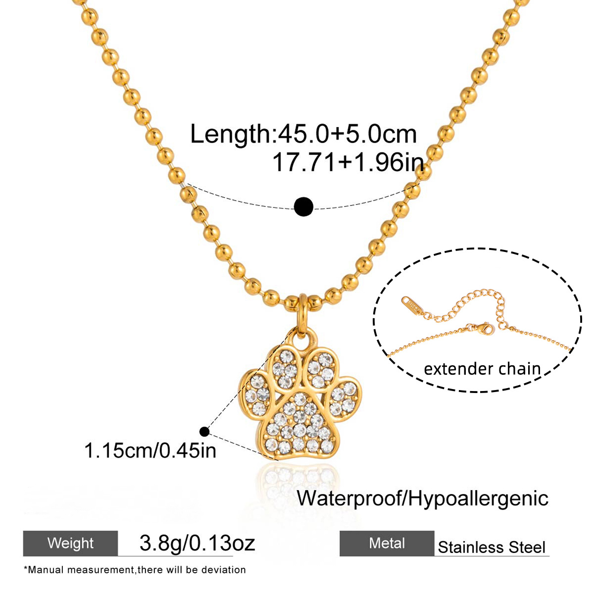 Stainless Steel Pet Cat and Dog Necklace