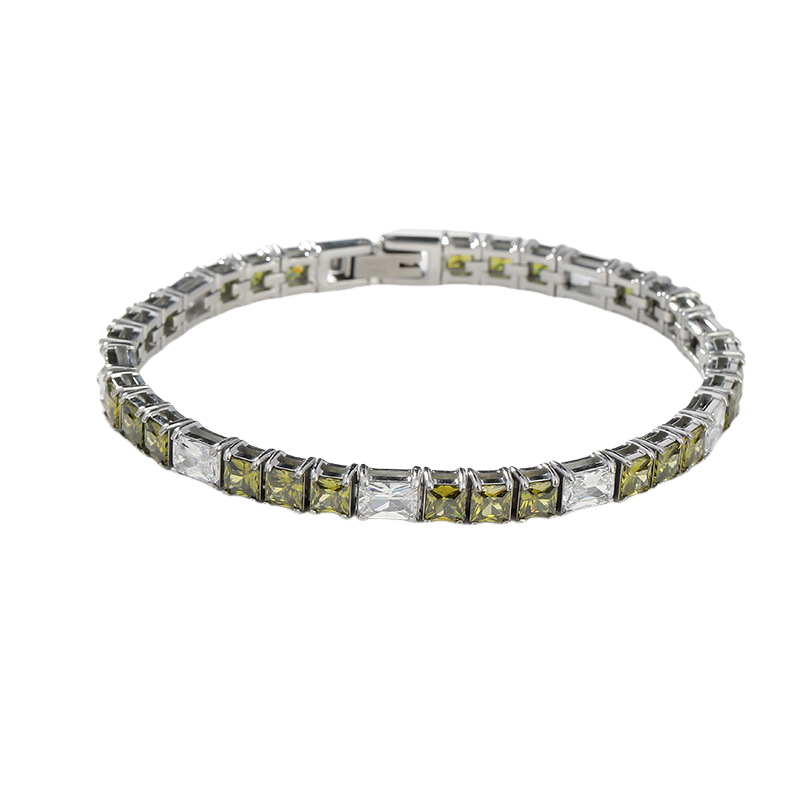 3x3MM Square Cubic Zirconia Tennis Bracelet