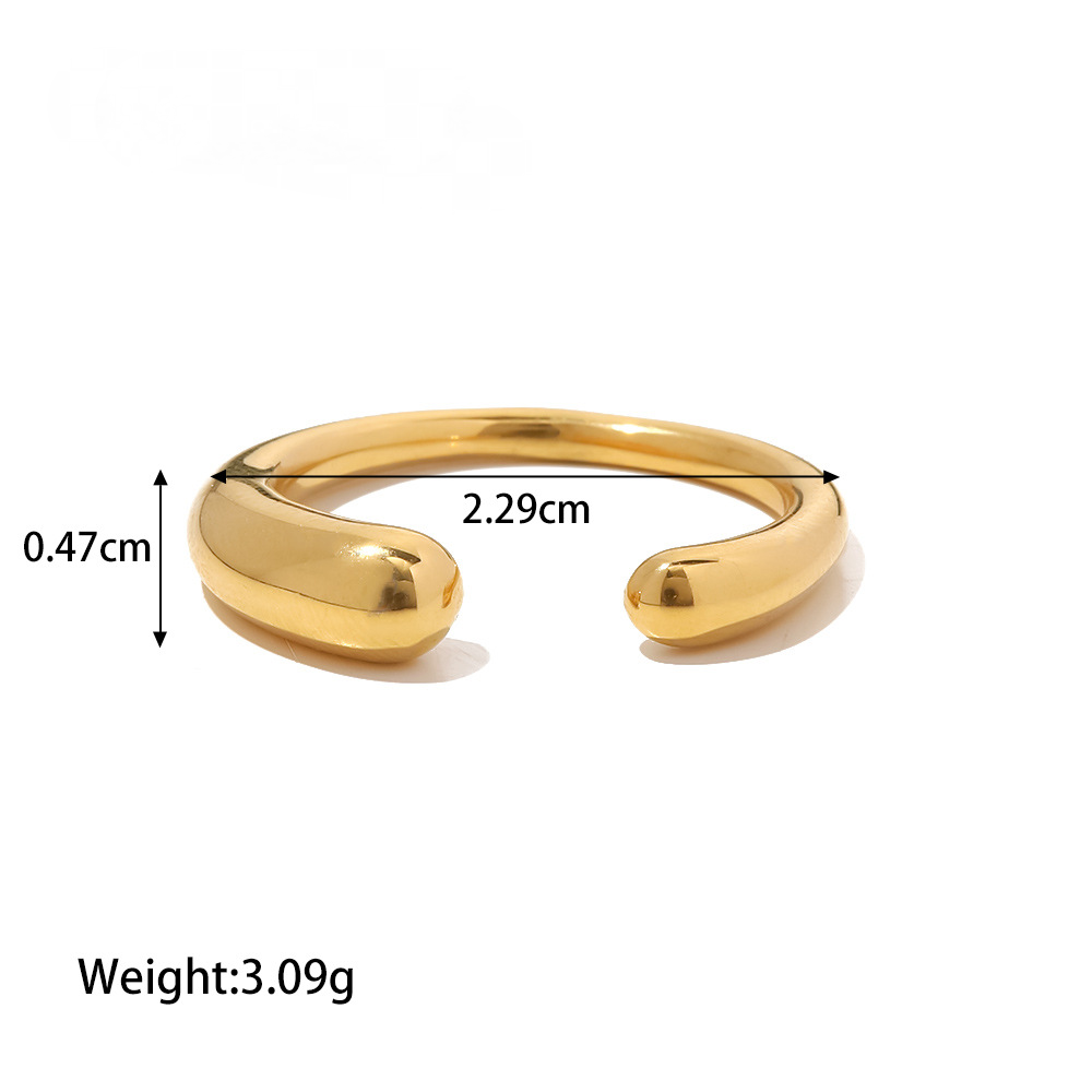 Stainless Steel Irregular Geometric Line Open Ring