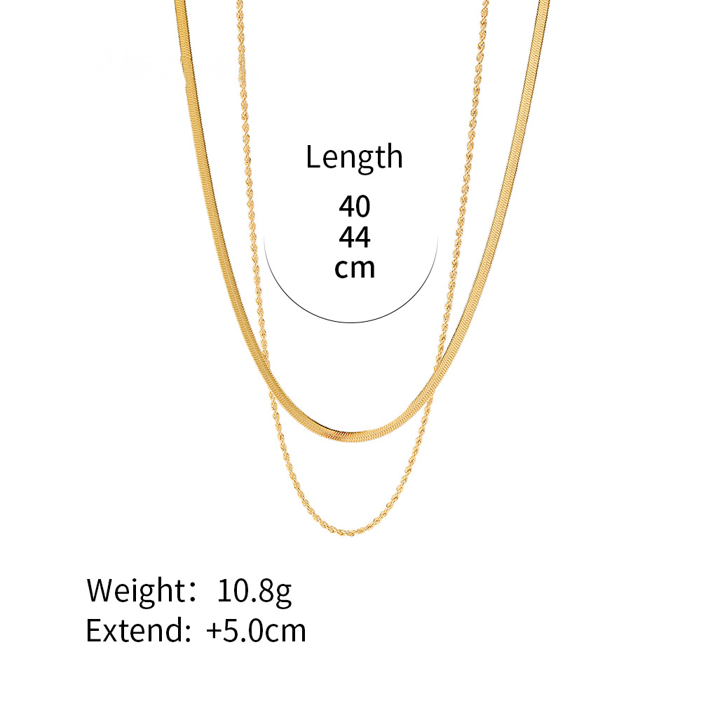 Stainless Steel 18K Gold PVD Layered Necklace