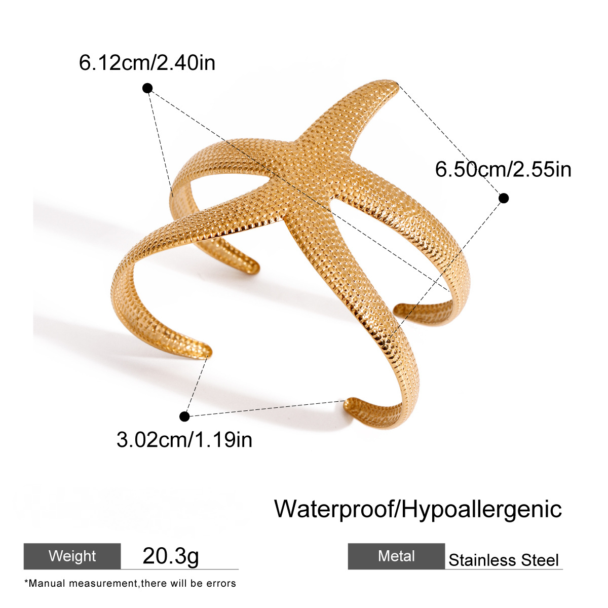 Stainless Steel Ring Splicing Cuff Bracelet