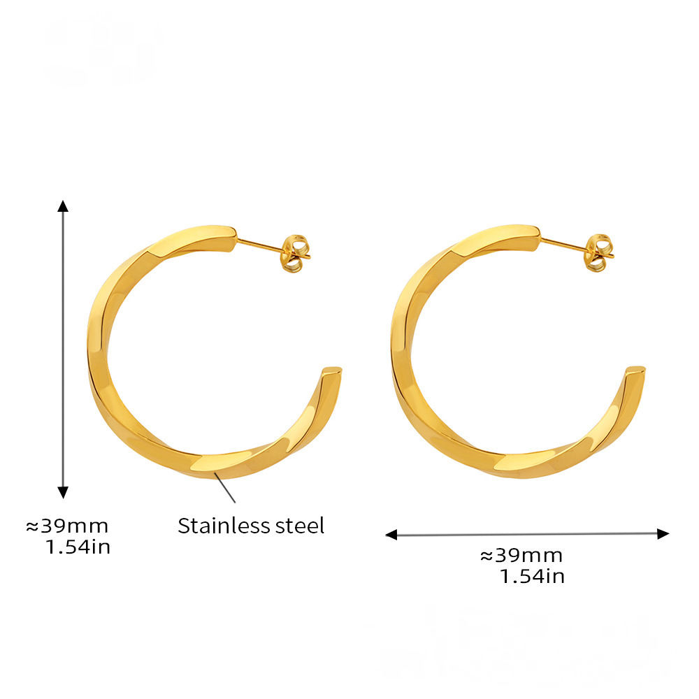 Twist Hoop 18K Gold PVD Stainless SteelEarrings