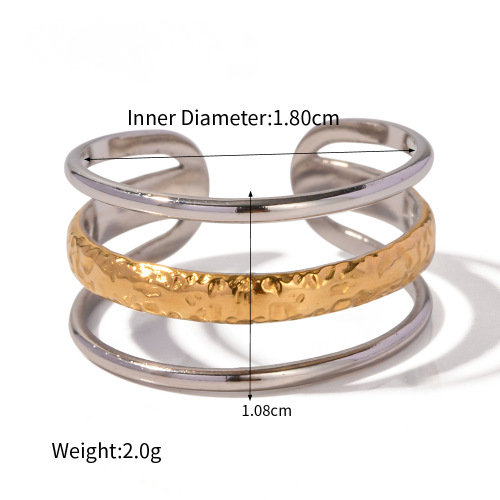 Stainless Steel Two-Tone Gold and Steel Ring