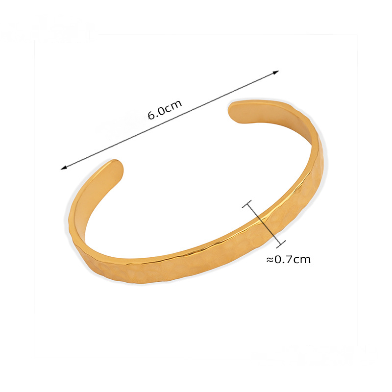 Stainless Steel Regular Concave and Convex Surface Cuff Bracelet