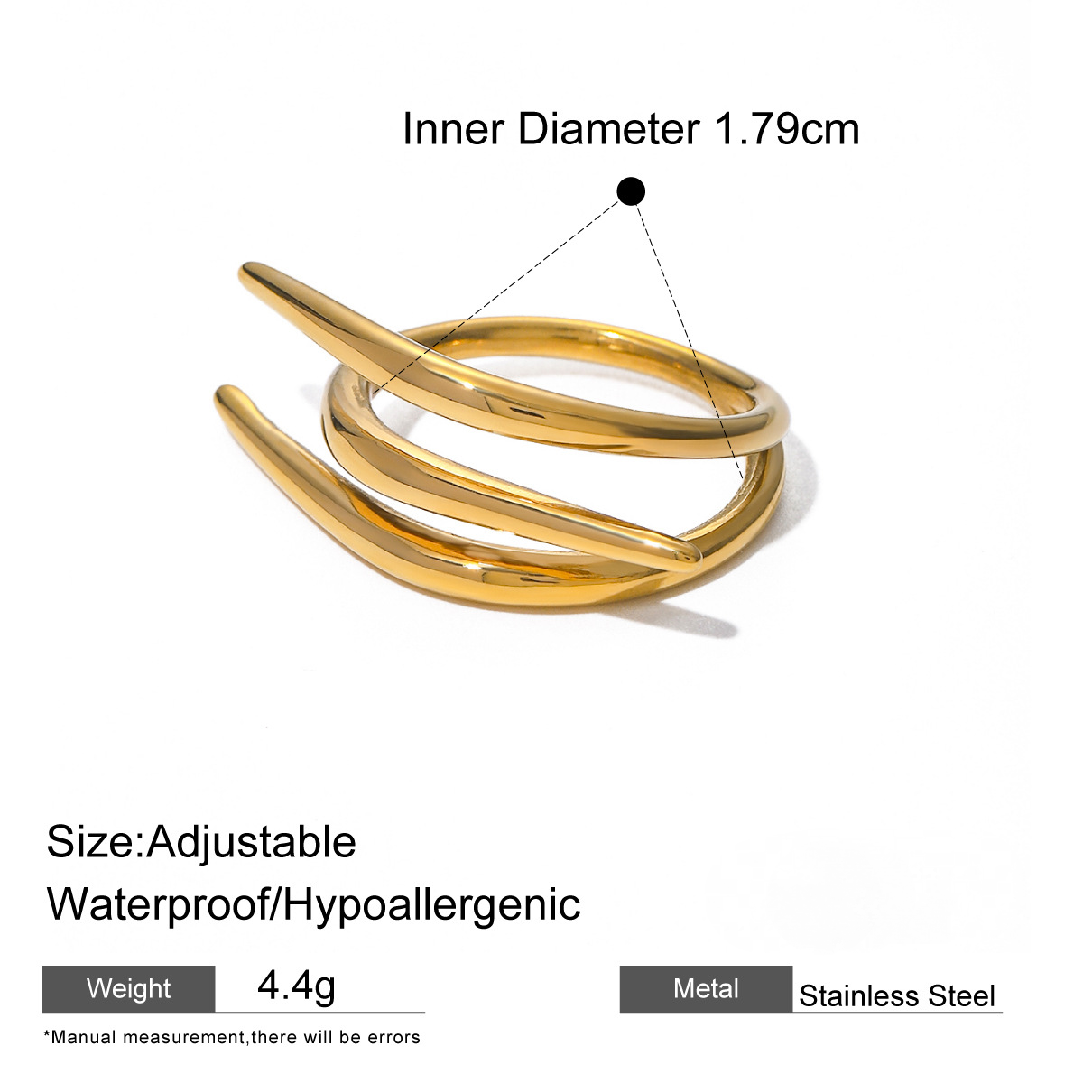 Stainless Steel Heart Band Ring