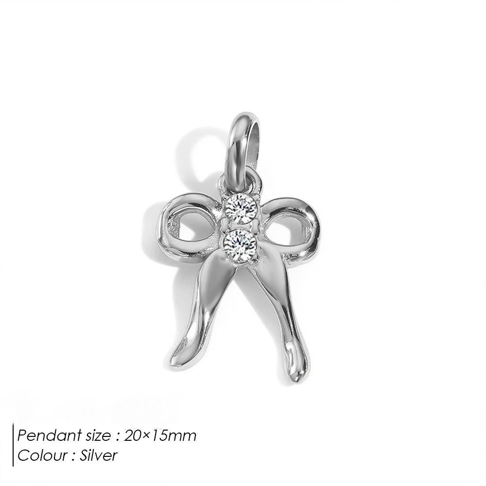 Stainless Steel Hollowed-out Bowknot Series Pendant
